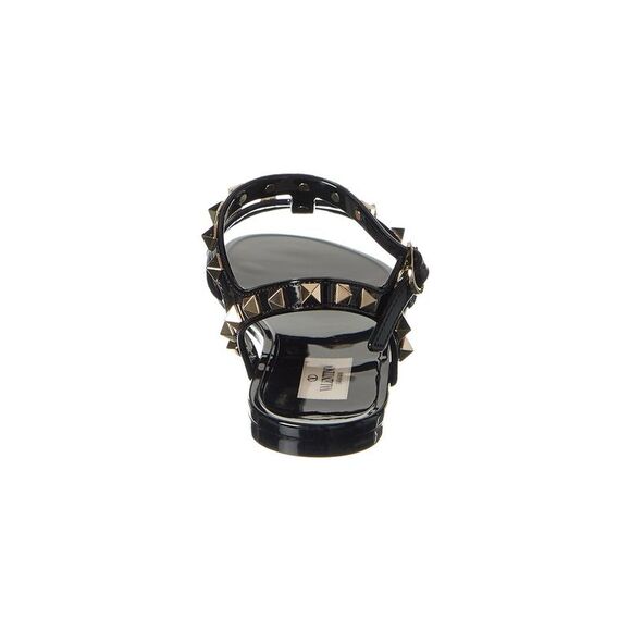 Valentino Rockstud Caged Rubber Sandal, Black